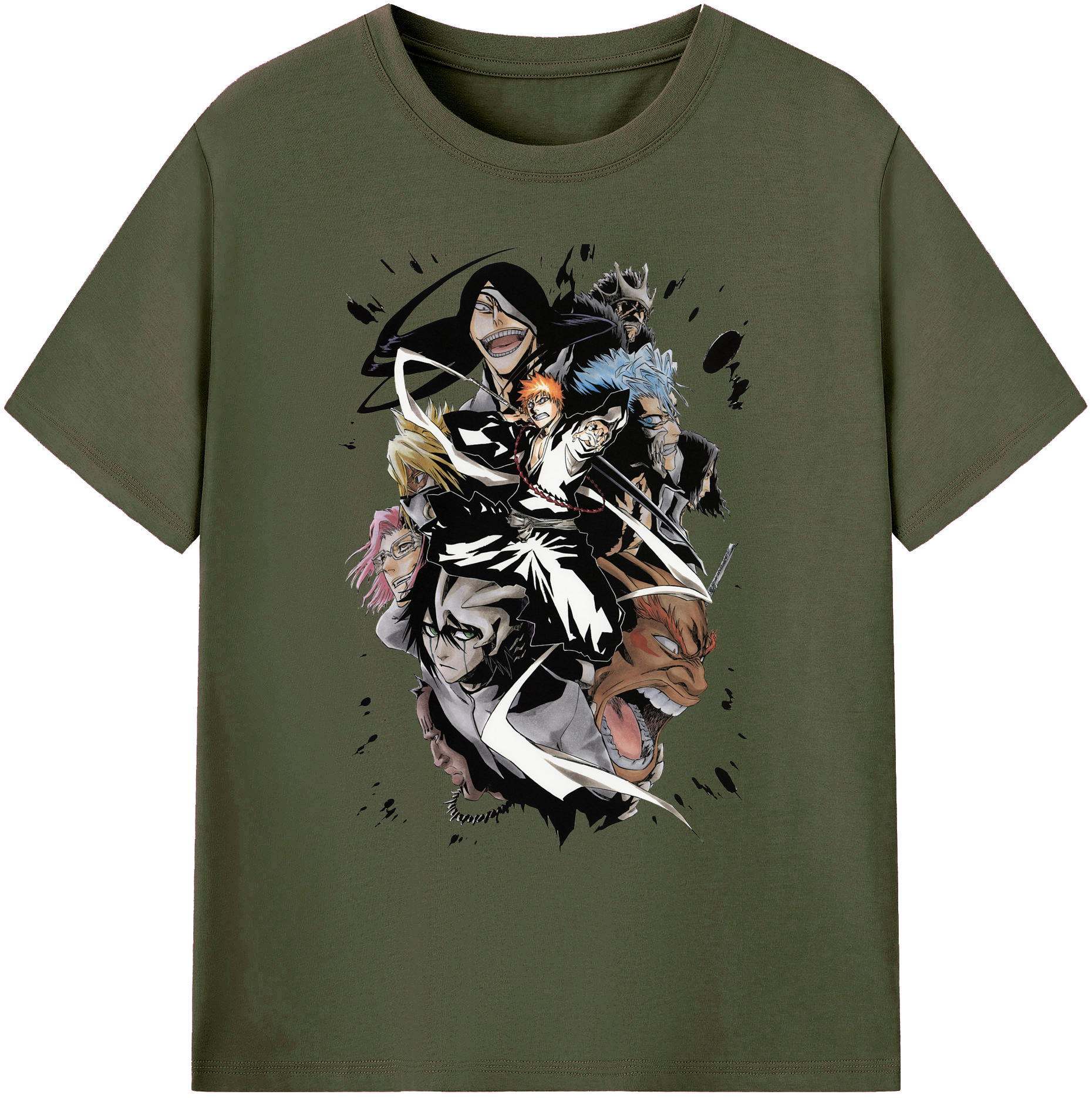 （画像用） ブリーチ 黒崎一護（くろさき いちご）BLEACH Kurosaki Ichigo 綿100％ メンズ半袖Tシャツ｜肌触りやわらか＆通気性